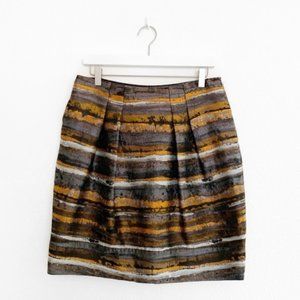 Lafayette 148 Jacquard Metallic Pleated Skirt